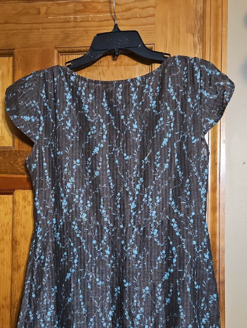 Patagonia Brown Floral-Print Midi Dress with Blue Accents - Picture 7 of 9